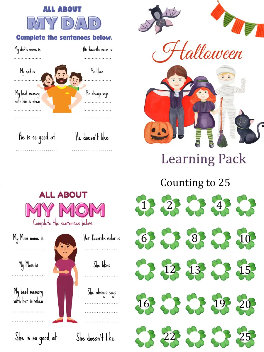 Celebra y Aprende: Paquete Imprimible Divertido Para las Fiestas (245 páginas) - Imagen 2