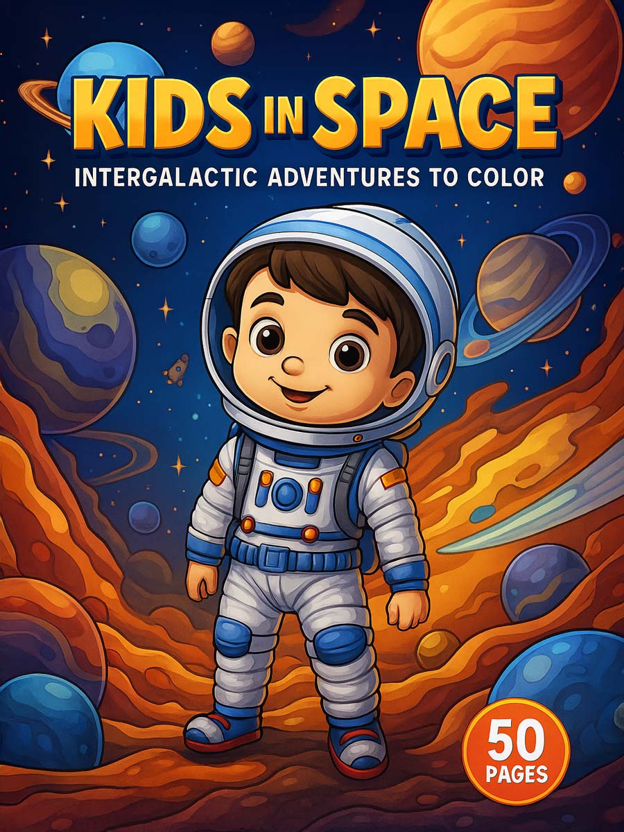 Niños en el Espacio: 50 Aventuras Intergalácticas para Colorear