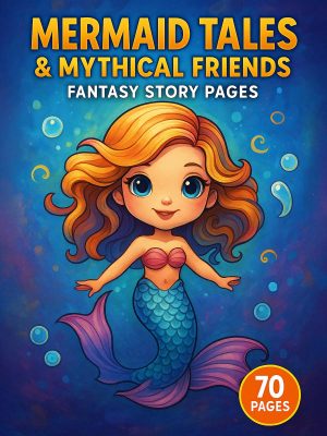 Cuentos de Sirenas y Amigos Míticos: 70 Páginas para Colorear de Historias Fantásticas