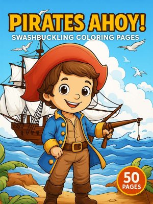 ¡Piratas a la Vista! – 50 Páginas para Colorear de Capa y Espada