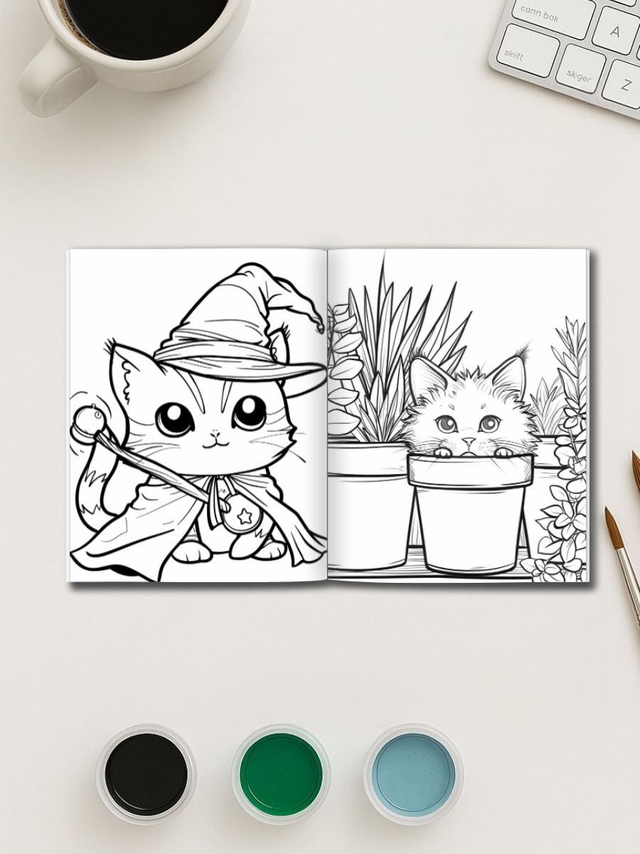 Perfectamente Kawaii – 160 Adorables Páginas para Colorear de Gatos - Imagen 2