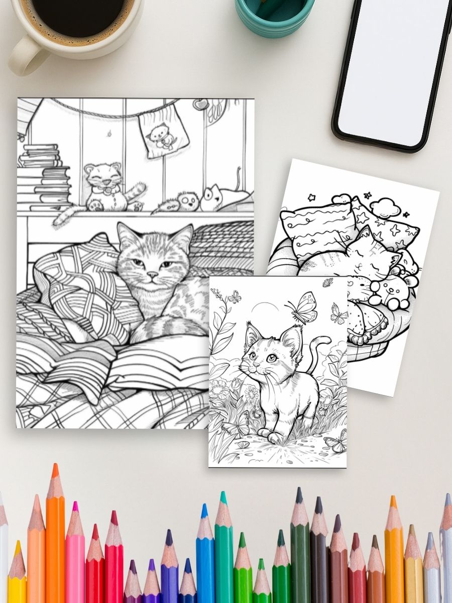 Perfectamente Kawaii – 160 Adorables Páginas para Colorear de Gatos - Imagen 3