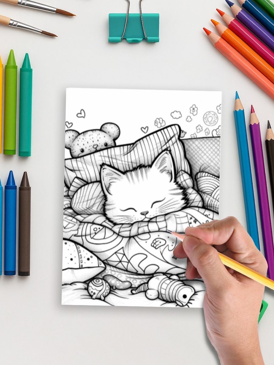 Perfectamente Kawaii – 160 Adorables Páginas para Colorear de Gatos - Imagen 4