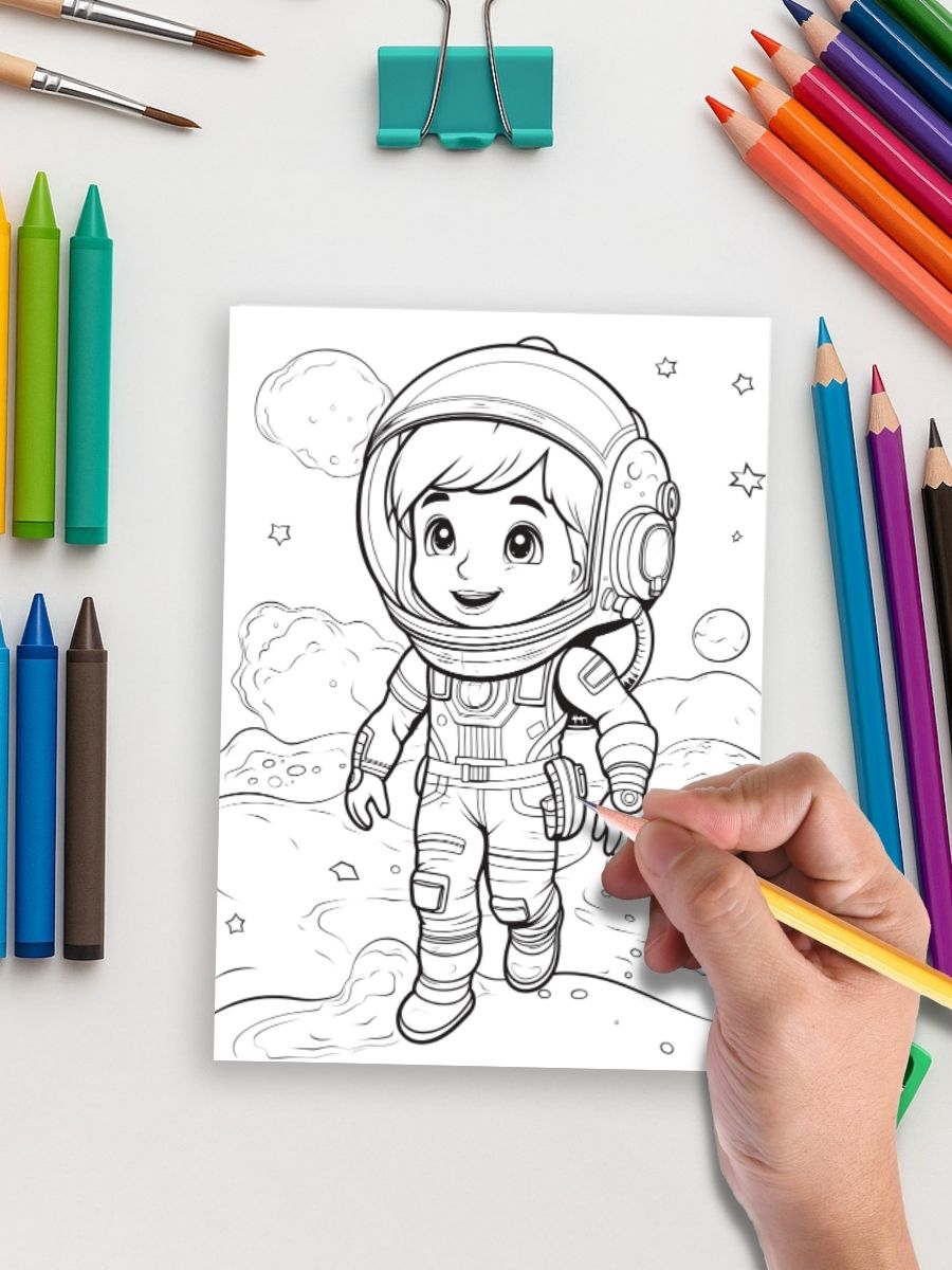 Niños en el Espacio: 50 Aventuras Intergalácticas para Colorear - Imagen 4